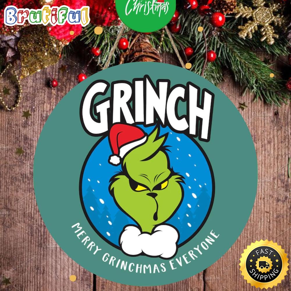 Merry Grinchmas Everyone Grinch Face 2022 Grinch Merry Christmas Sign