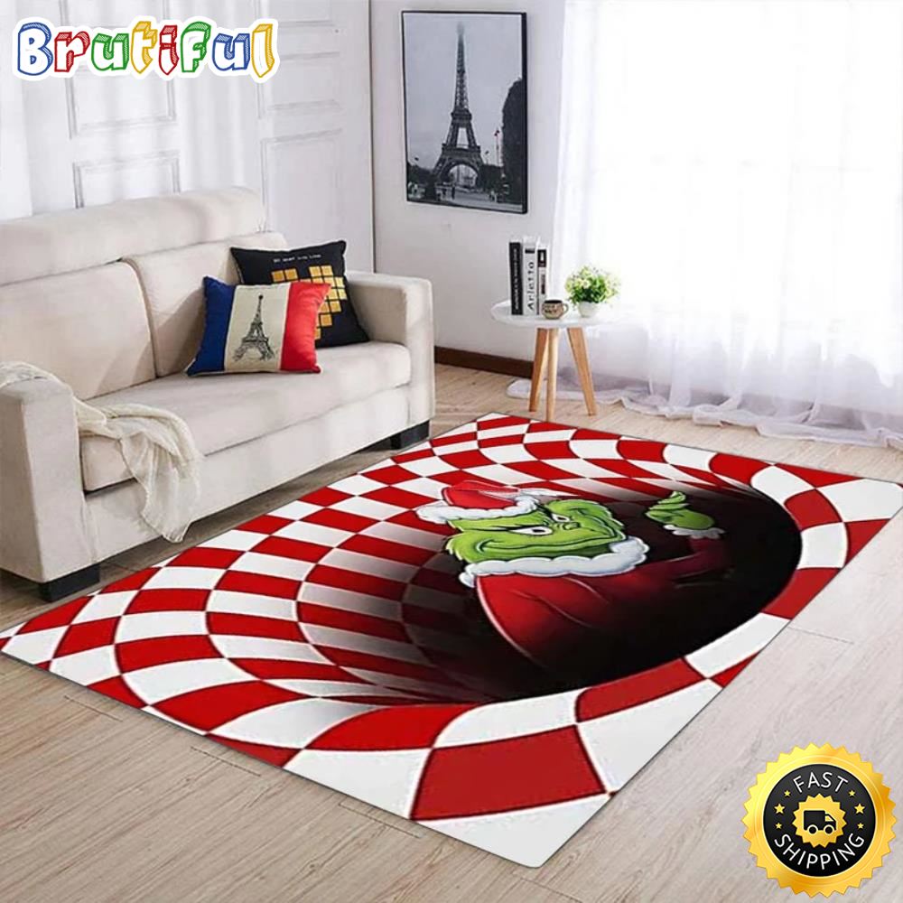 The Grinch 3d Green Monster Illusion Carpet Grinch Christmas Rug