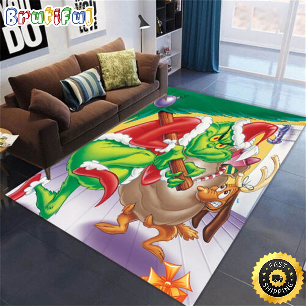 The Grinch Big Carpet Area Rug Living Room Bedroom Grinch Christmas Rug