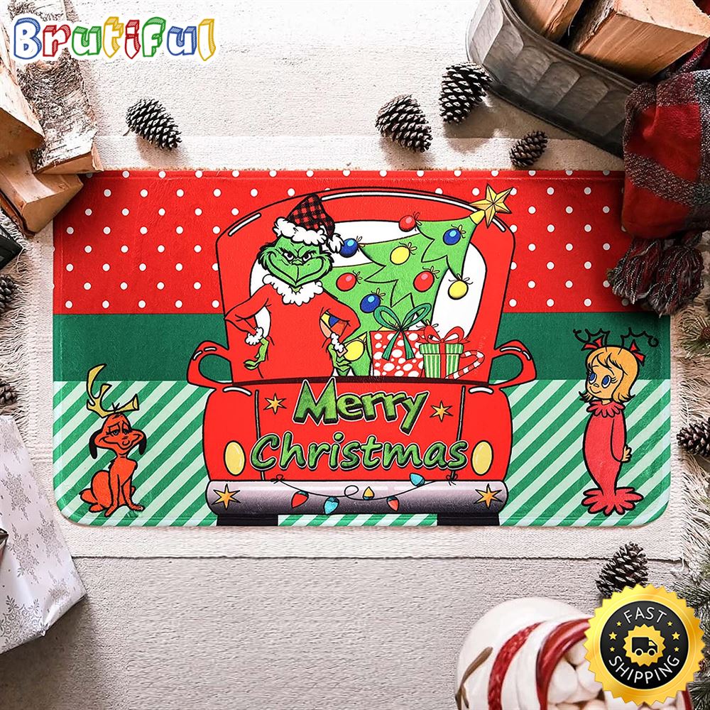 The Grinch Doormat Christmas Area Rug Merry Christmas