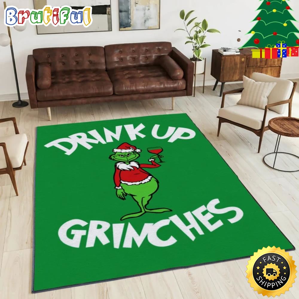 The Grinch Drink Up Grinches Christmas Gift Decor Grinch Christmas Rug