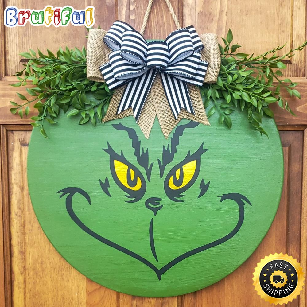 The Grinch Face Green Merry Christmas 2022 Grinch Merry Christmas Sign