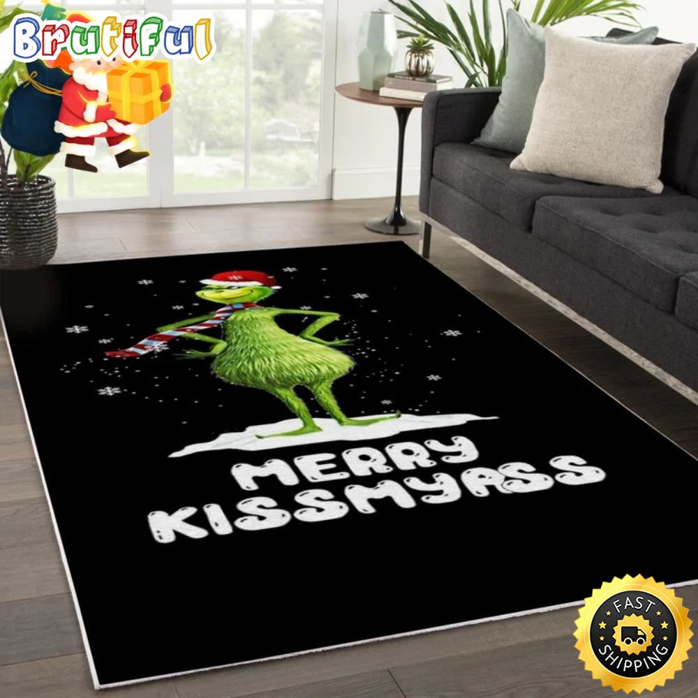 The Grinch Merry Kiss My Ass Xmas 2022 Grinch Christmas Rug