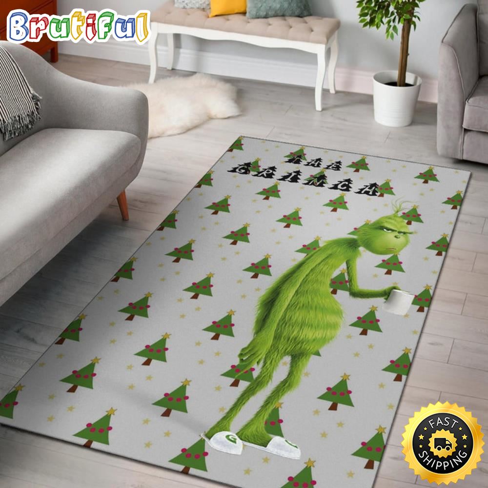 The Grumpy Grinch Drink Coffee Xmas Tree Patterns The Grinch Rug