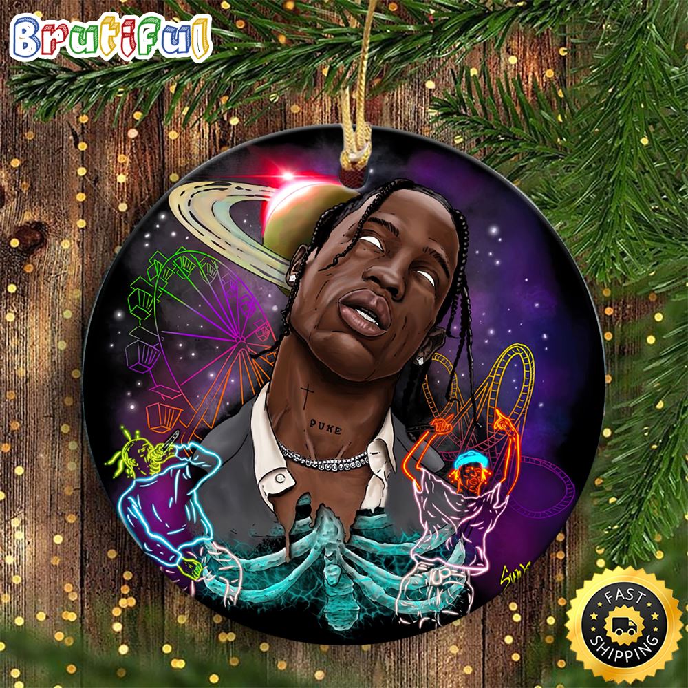 Travis Scott 2022 Pop Art Hip Hop Christmas Ornament