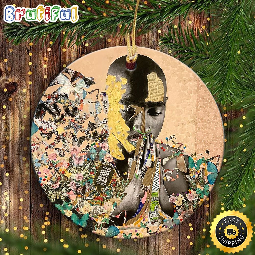 Tupac Artwork Music 90s Hip Hop Christmas Ornament