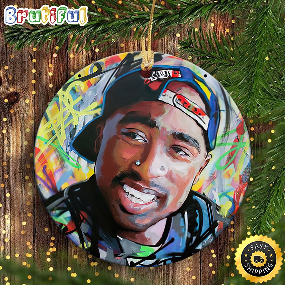 Tupac Portrait Richard Hip Hop Christmas Ornament