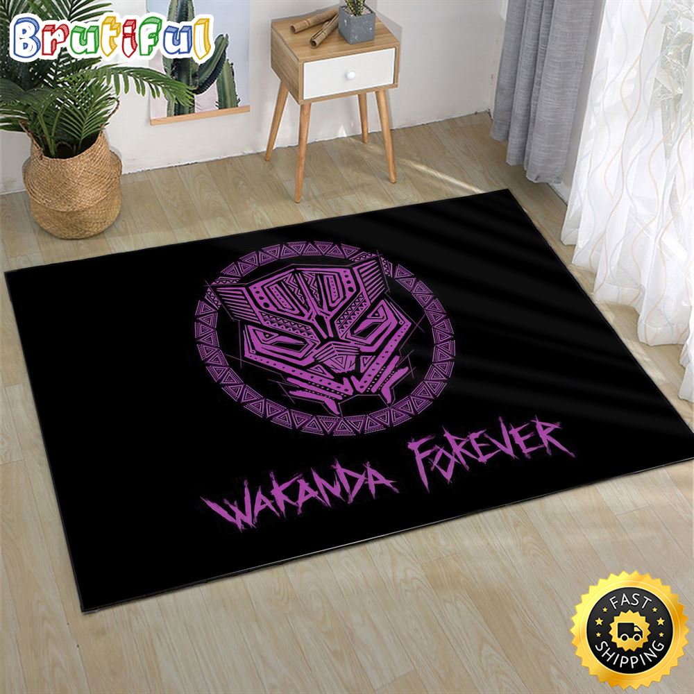 Wakanda Forever Logo Marvel Rug