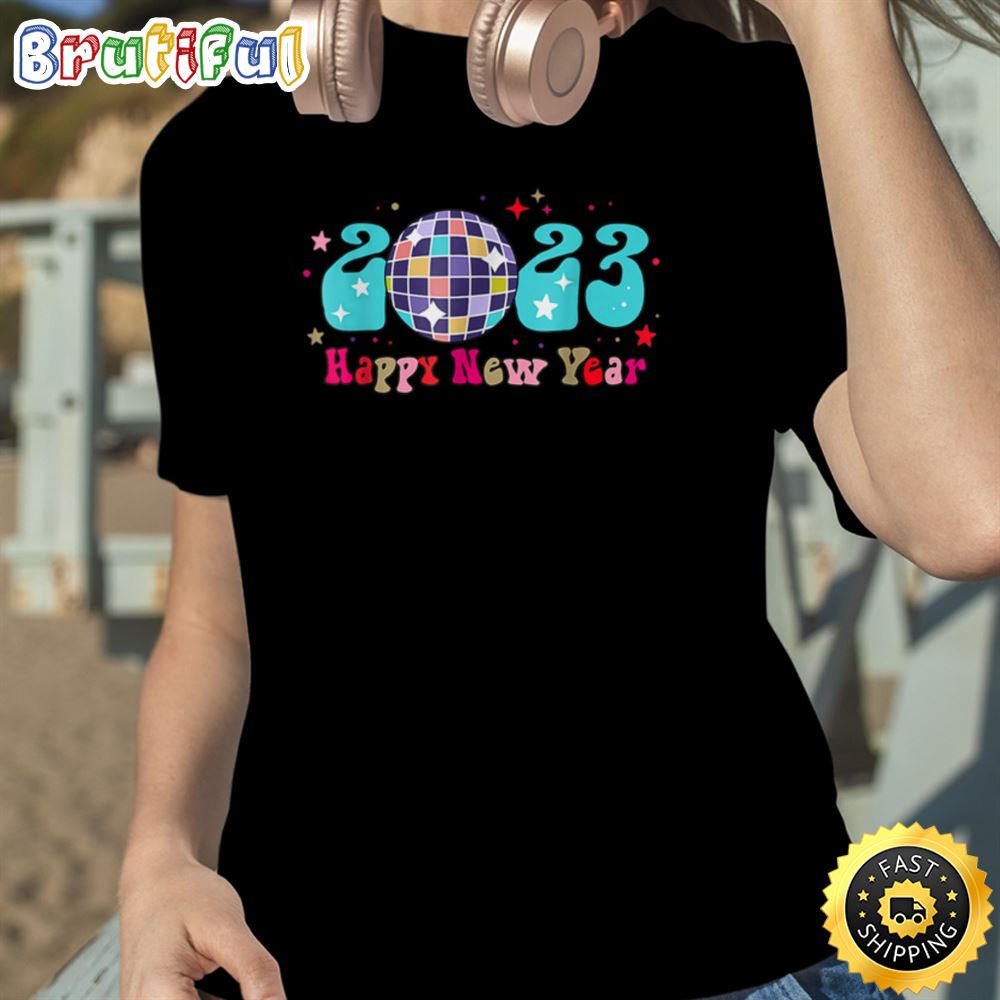 2023 Happy New Year Disco New Years Eve Party Hello 2023 Unisex Basic T shirt 1