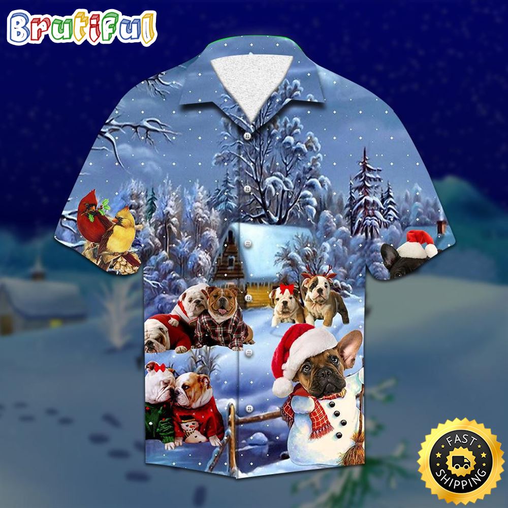 American Bulldog Christmas Hawaiian Shirts Men Dog Hawaiian Shirt Best Gifts For Dog Lovers 1