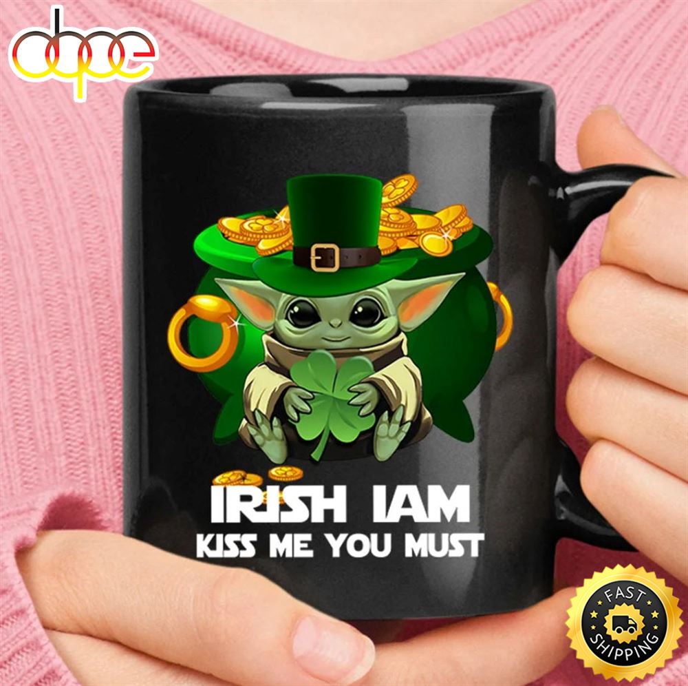 Baby Yoda Patrick s Day Irish I Am Kiss Me Mug