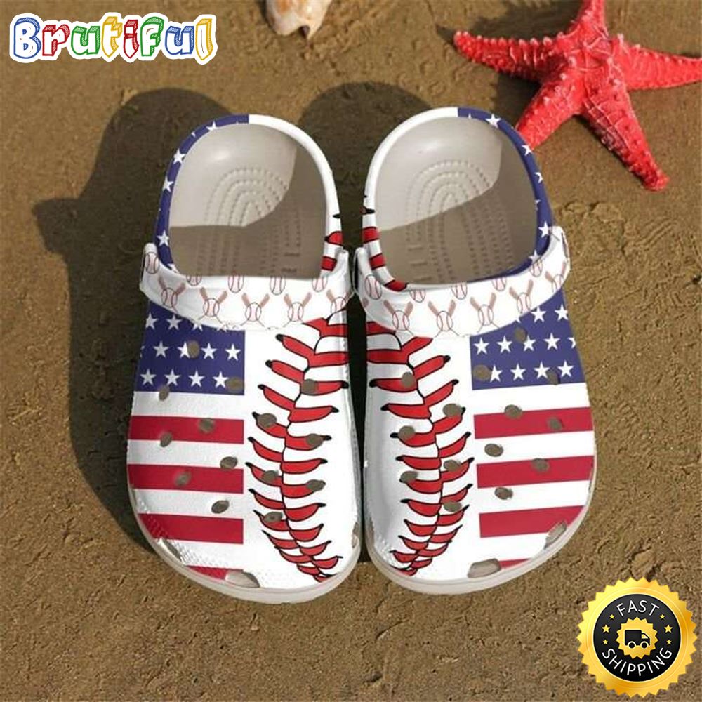 Baseball American Crocs Crocband Clogs