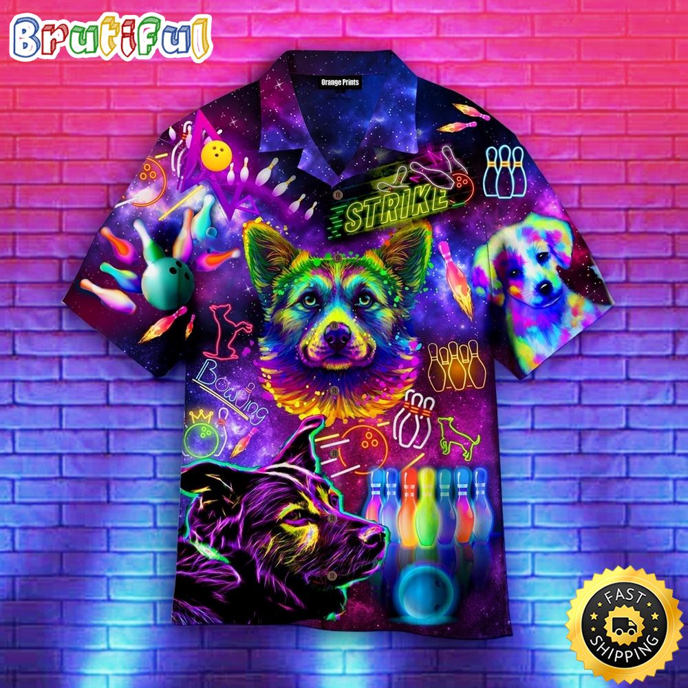 Bowling Rolling With My Dog Homies Hawaiian Shirts Men Dog Hawaiian Shirt Best Gifts For Dog Lovers 1