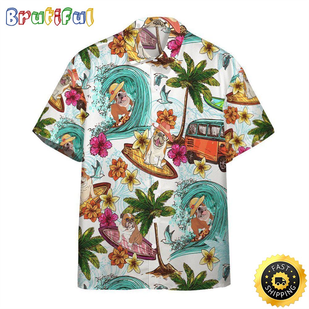 Bulldog Aloha Hawaiian Shirts Men Dog Hawaiian Shirt Best Gifts For Dog Lovers 1