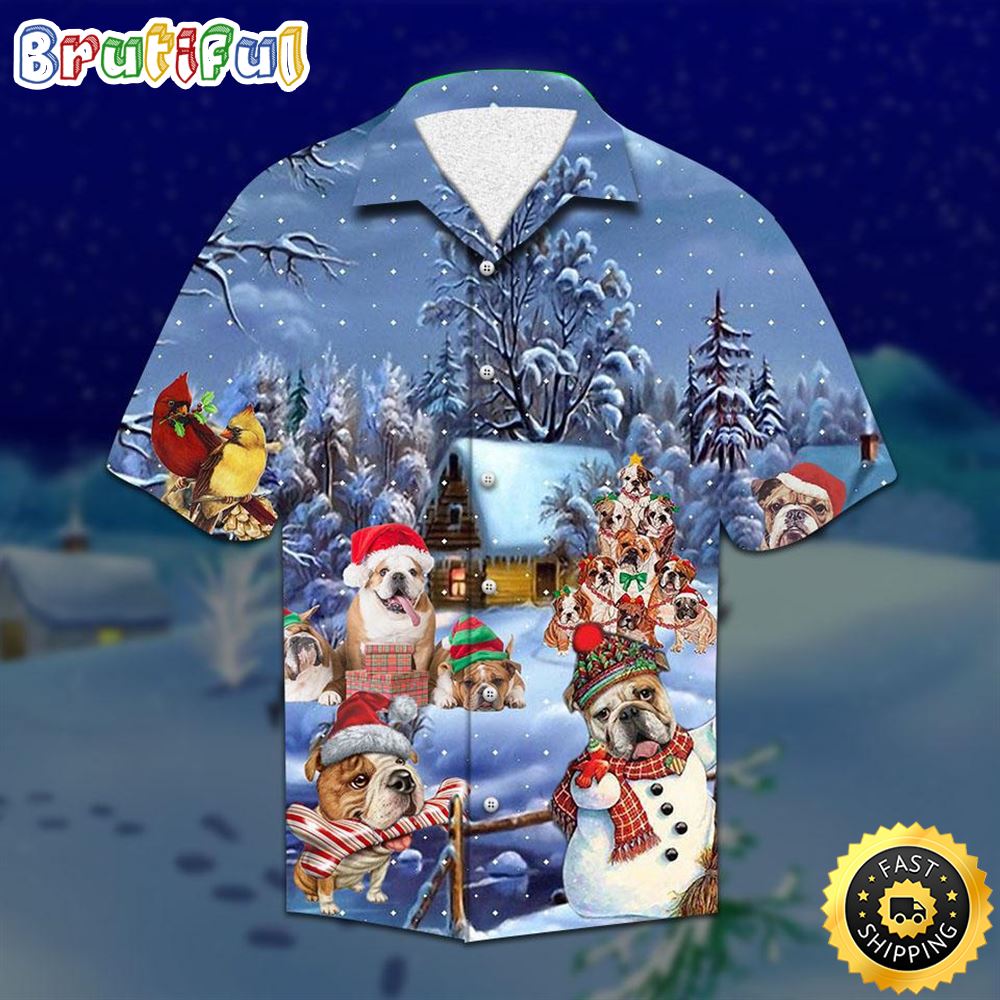 Bulldog Christmas 2 Hawaiian Shirts Men Dog Hawaiian Shirt Best Gifts For Dog Lovers 1