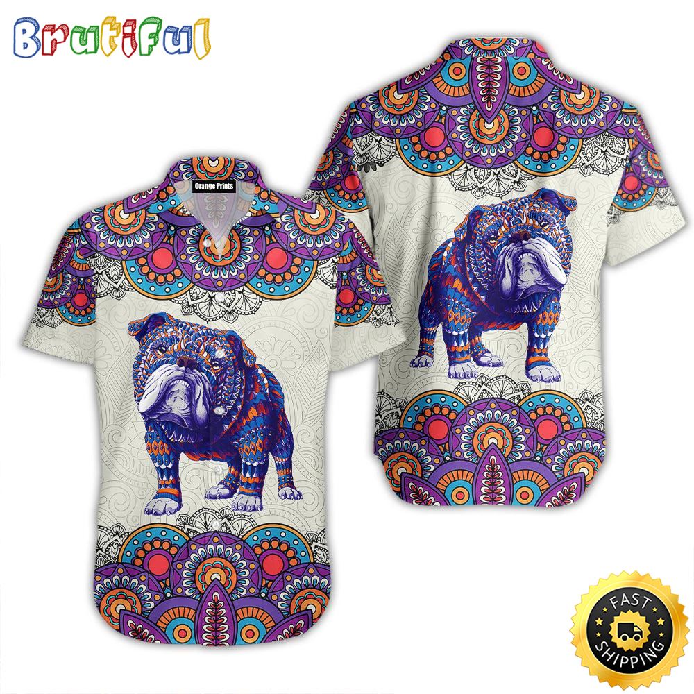 Bulldog Ingles Mandala Hawaiian Shirts Men Dog Hawaiian Shirt Best Gifts For Dog Lovers 1