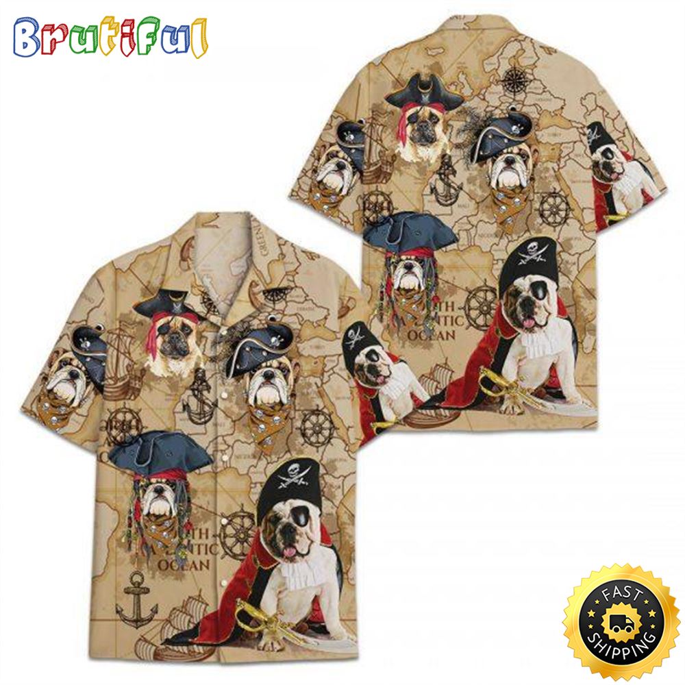 Bulldog Pirates Hawaiian Shirts Men Dog Hawaiian Shirt Best Gifts For Dog Lovers 1