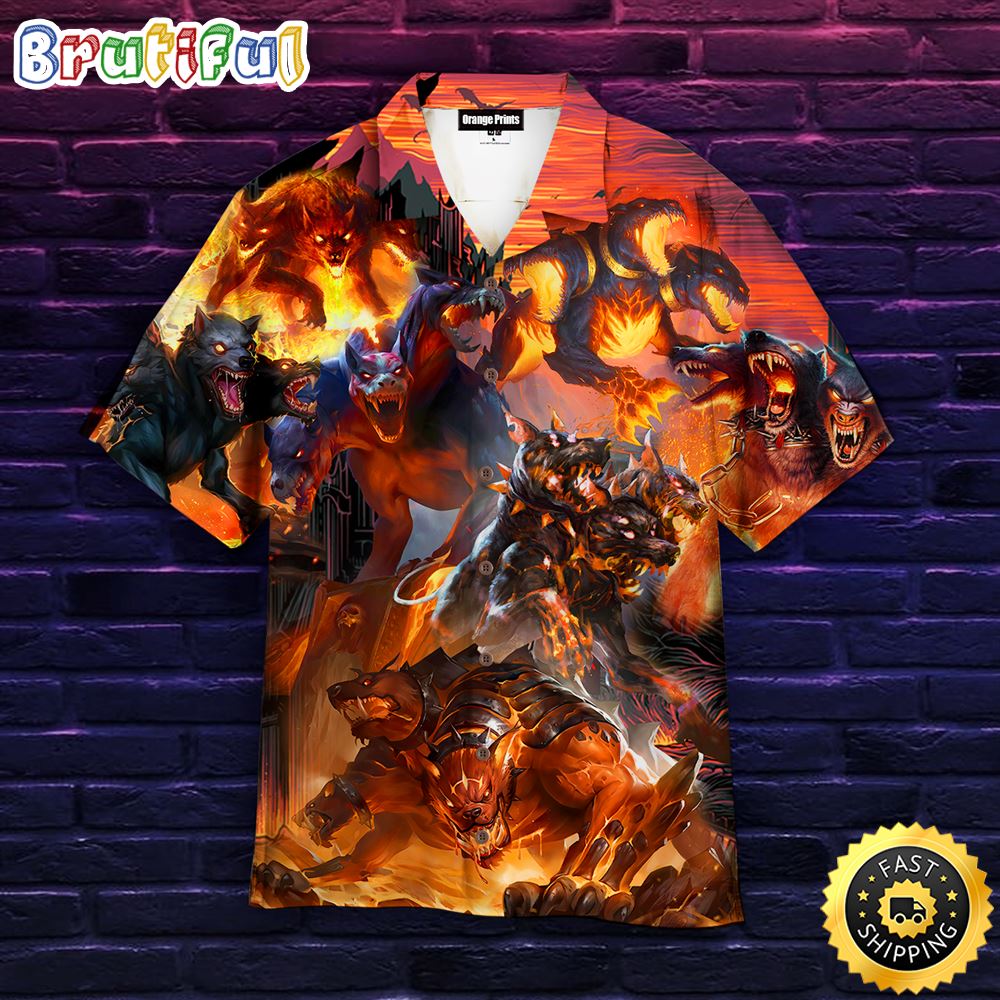 Cerberus Three Headed Dog Hawaiian Shirts Men Dog Hawaiian Shirt Best Gifts For Dog Lovers 1