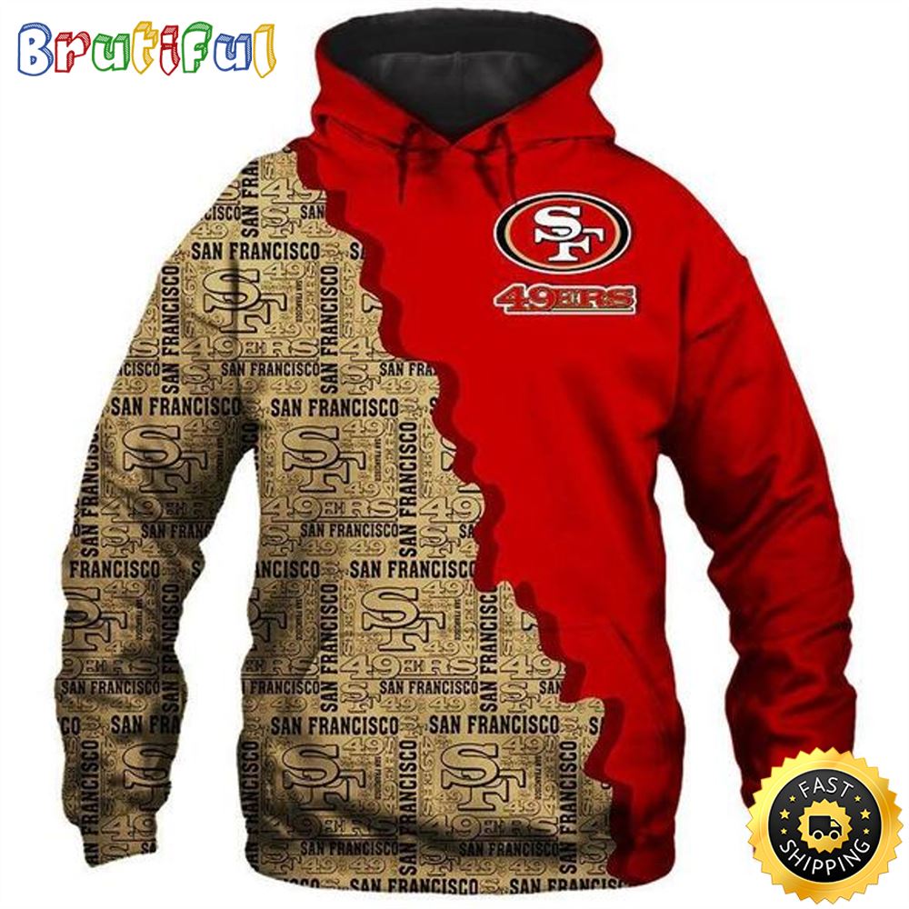 Classic 49ers Team Logos All Over Print Hoodie