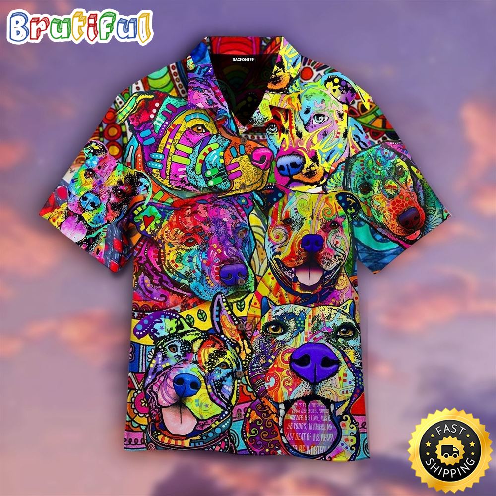 Colorful Abstract Dog Hawaiian Shirts Men Dog Hawaiian Shirt Best Gifts For Dog Lovers 1