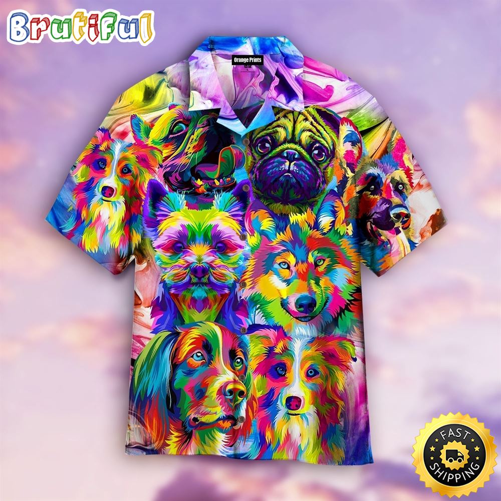 Colorful Dogs Dog Hawaiian Shirt Hawaiian Shirts Men Gift Ideas For Dog Lovers 1