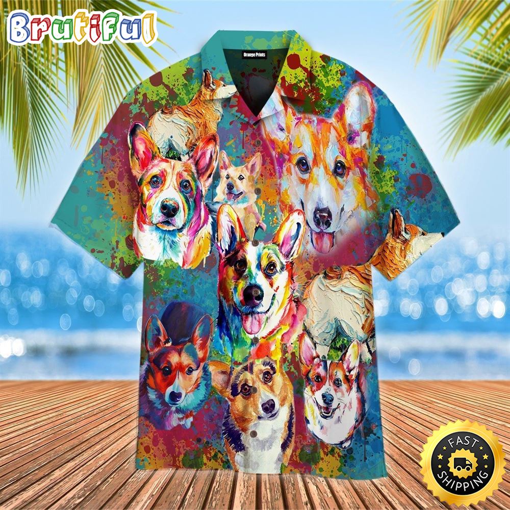 Corgi Dog Colorful Hawaiian Shirts Men Dog Hawaiian Shirt Best Gifts For Dog Lovers 1