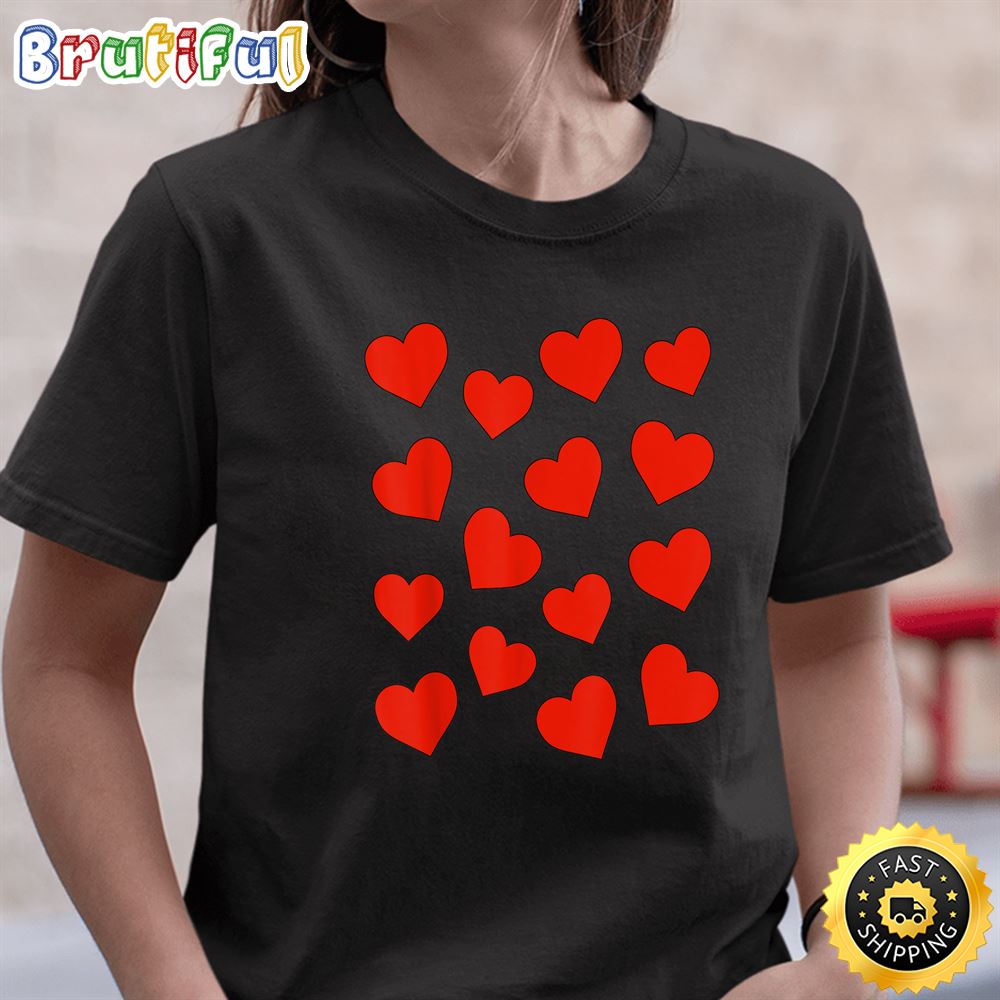 Cute Valentines Day Heart Outfit Hearts Kids Toddler Women T Shirt