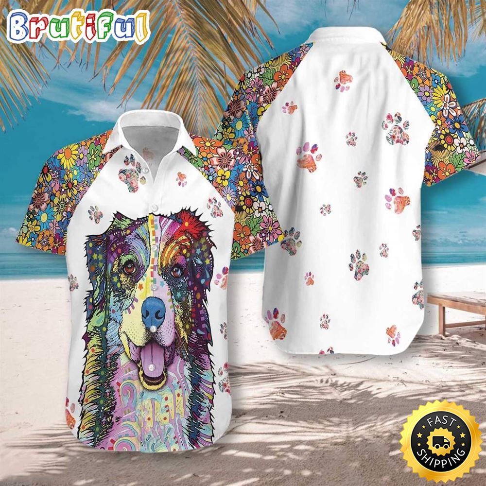 Dog Colorful Painting Hawaiian Shirts Men Dog Hawaiian Shirt Best Gifts For Dog Lovers 1