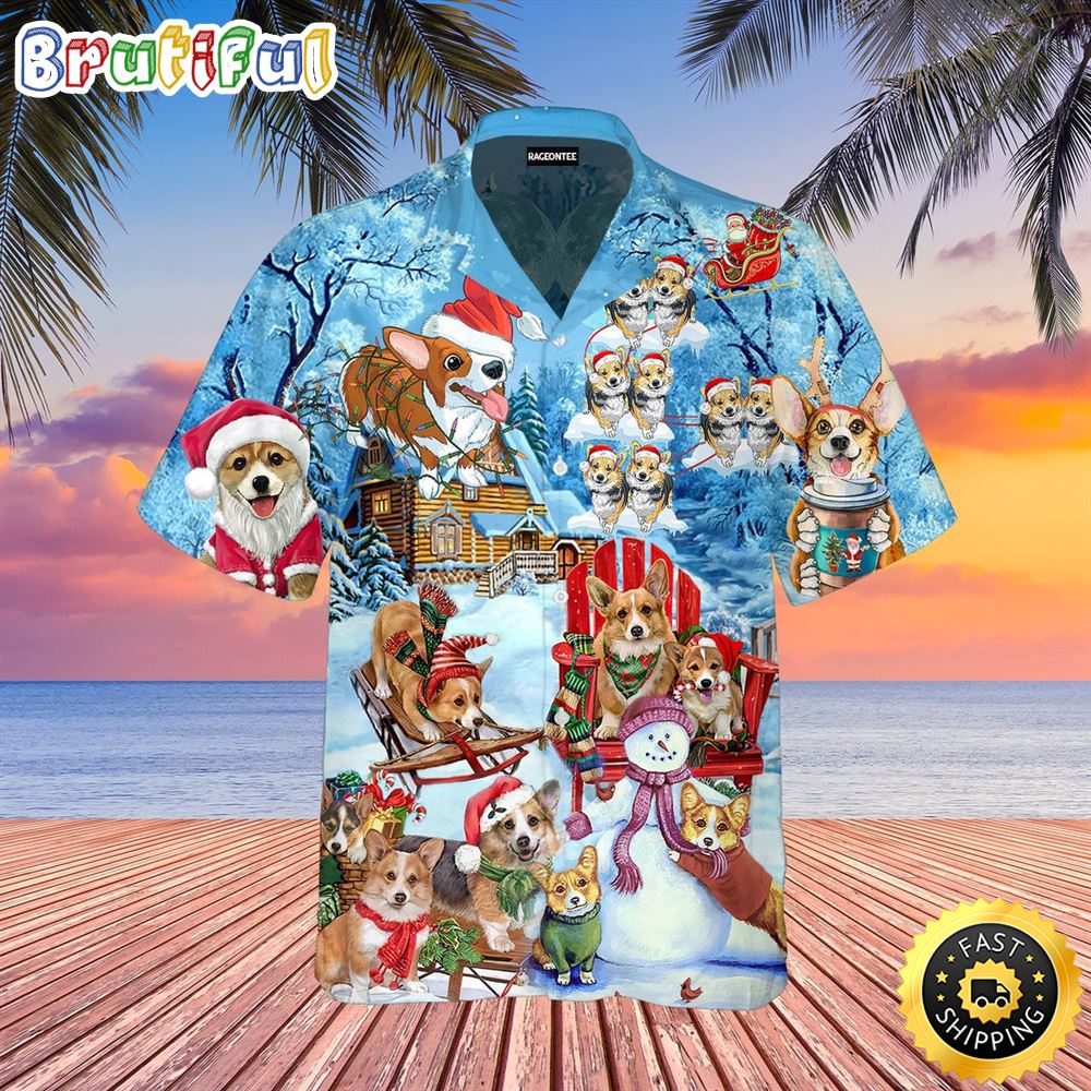 Dog Corgi Christmas Hawaiian Shirts Men Dog Hawaiian Shirt Best Gifts For Dog Lovers 1