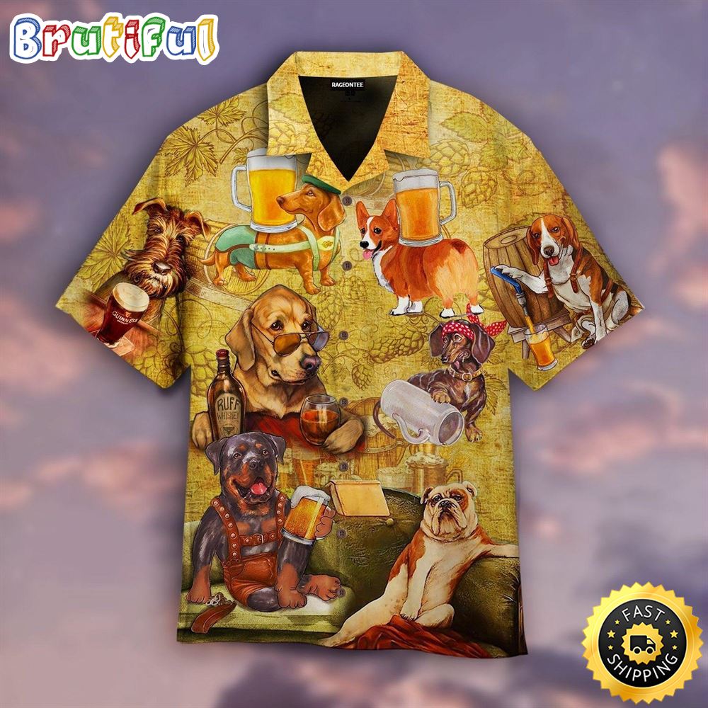 Dogs Drink Beer Dog Hawaiian Shirt Mens Hawaiian Shirt Gifts For Dog Lovers 1