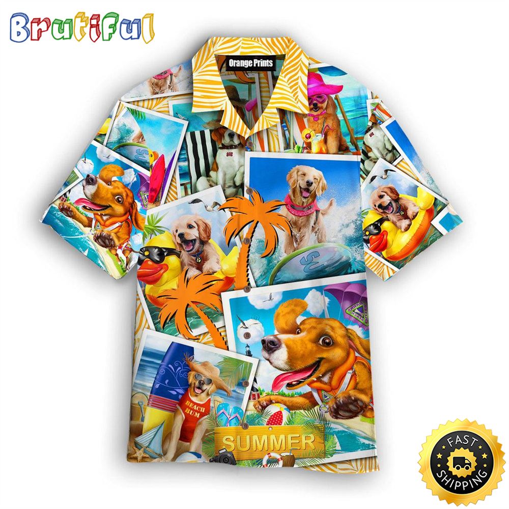 Dogs Love Beach Summer Dog Hawaiian Shirt Mens Hawaiian Shirt Gifts For Dog Lovers 1