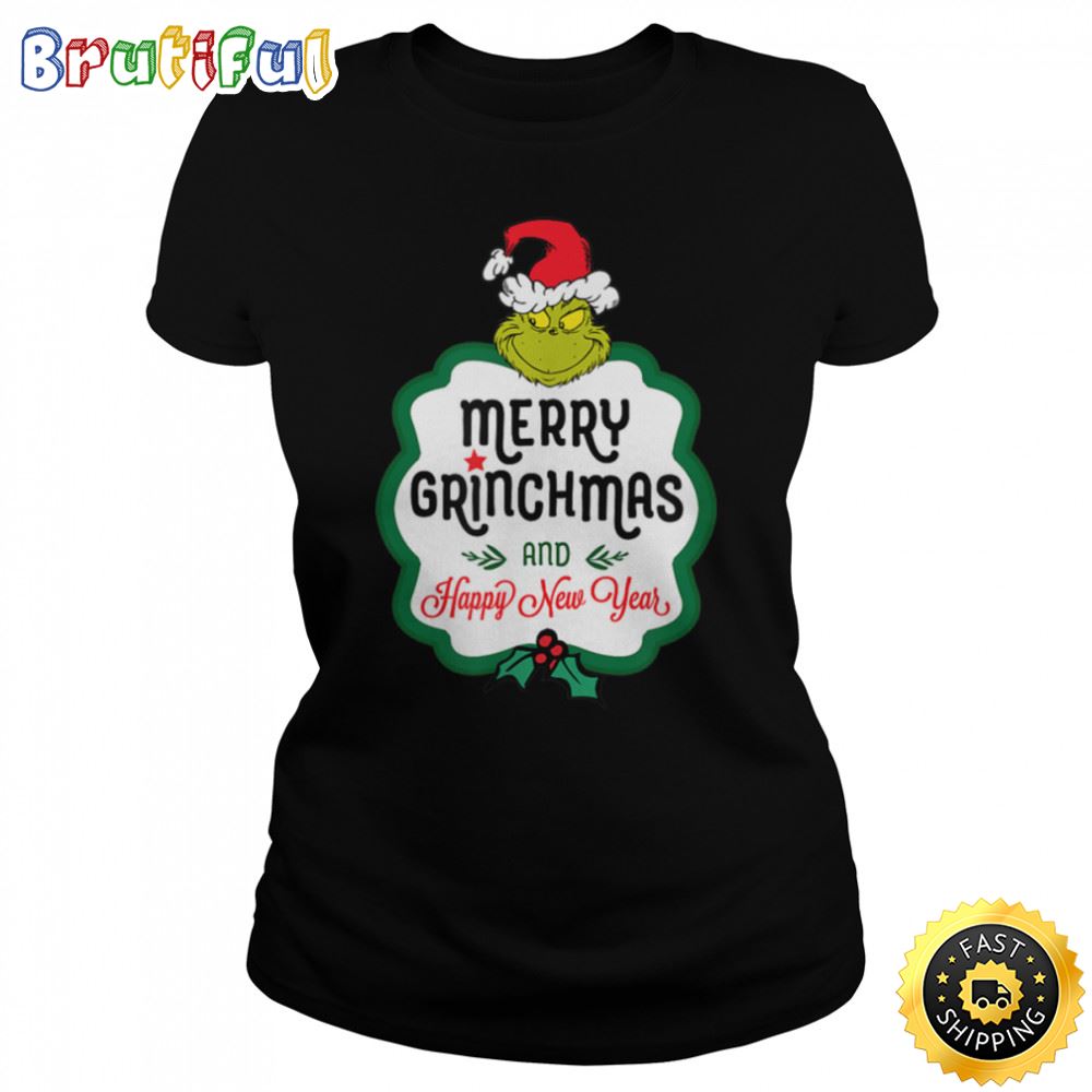 Dr. Seuss Grinch Happy New Year Unisex Basic T shirt 1