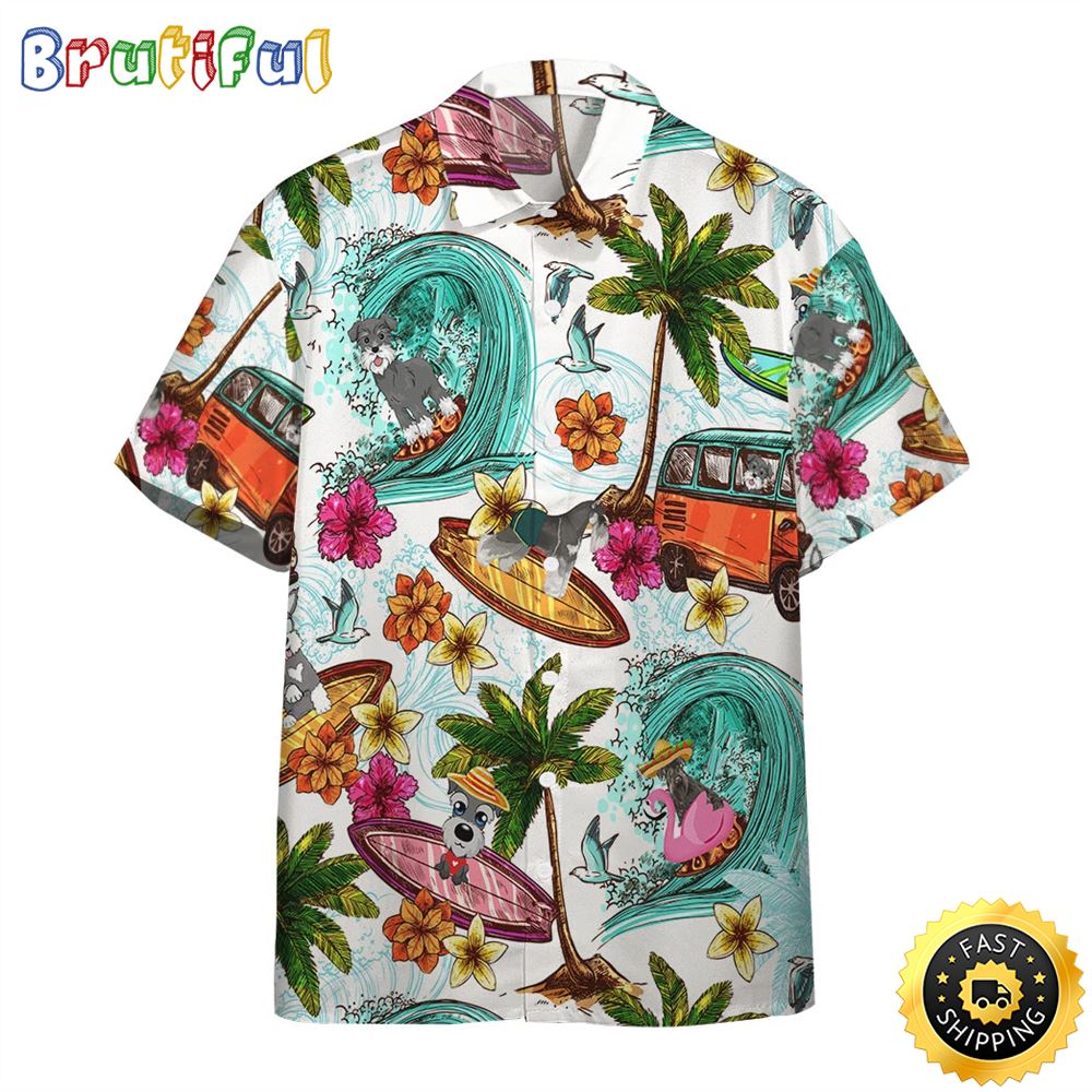 Enjoy Surfing With Miniature Schnauzer Dog Hawaiian Shirt Mens Hawaiian Shirt Gifts For Dog Lovers 1