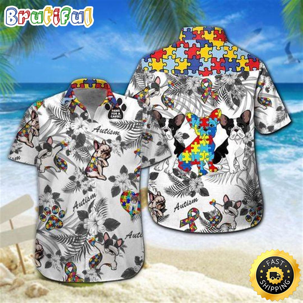 French Bulldog Autism Dog Hawaiian Shirt Mens Hawaiian Shirt Gifts For Dog Lovers 1