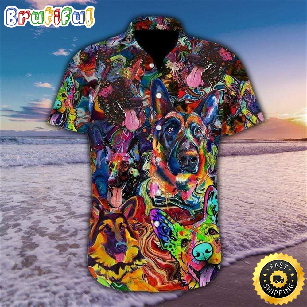 German Shepherd Dog Hawaiian Shirt Mens Hawaiian Shirt Gift Ideas For Dog Lovers 1