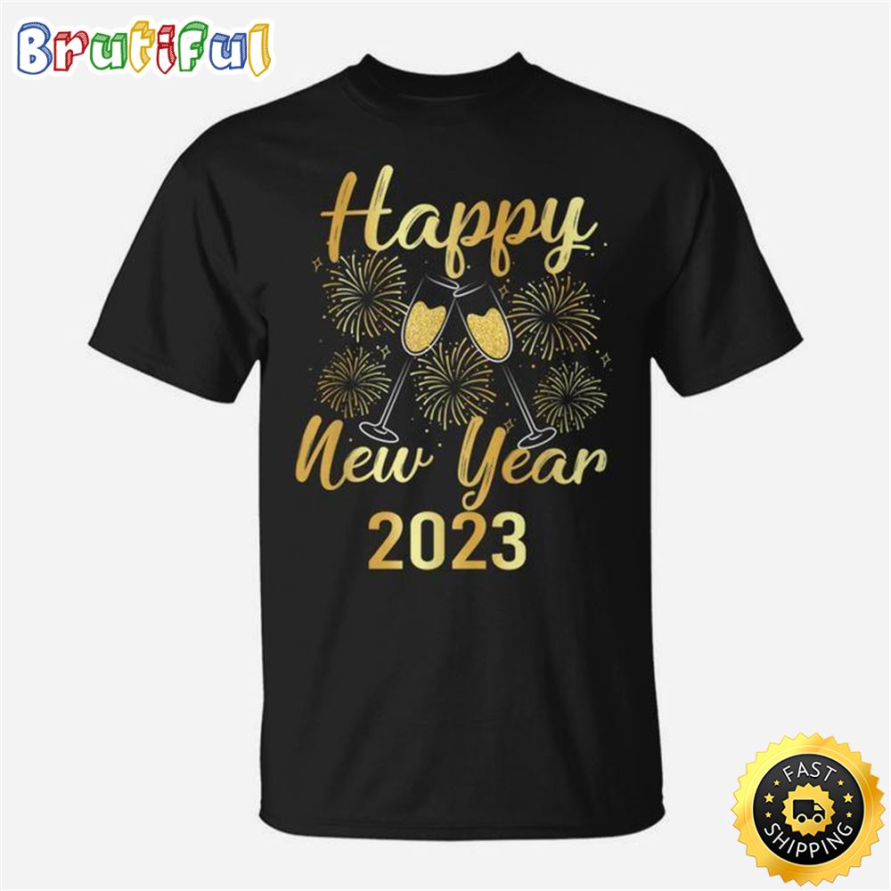 Happy New Year Nye Fireworks New Years Eve Party Champagne T shirt Unisex Tee 1