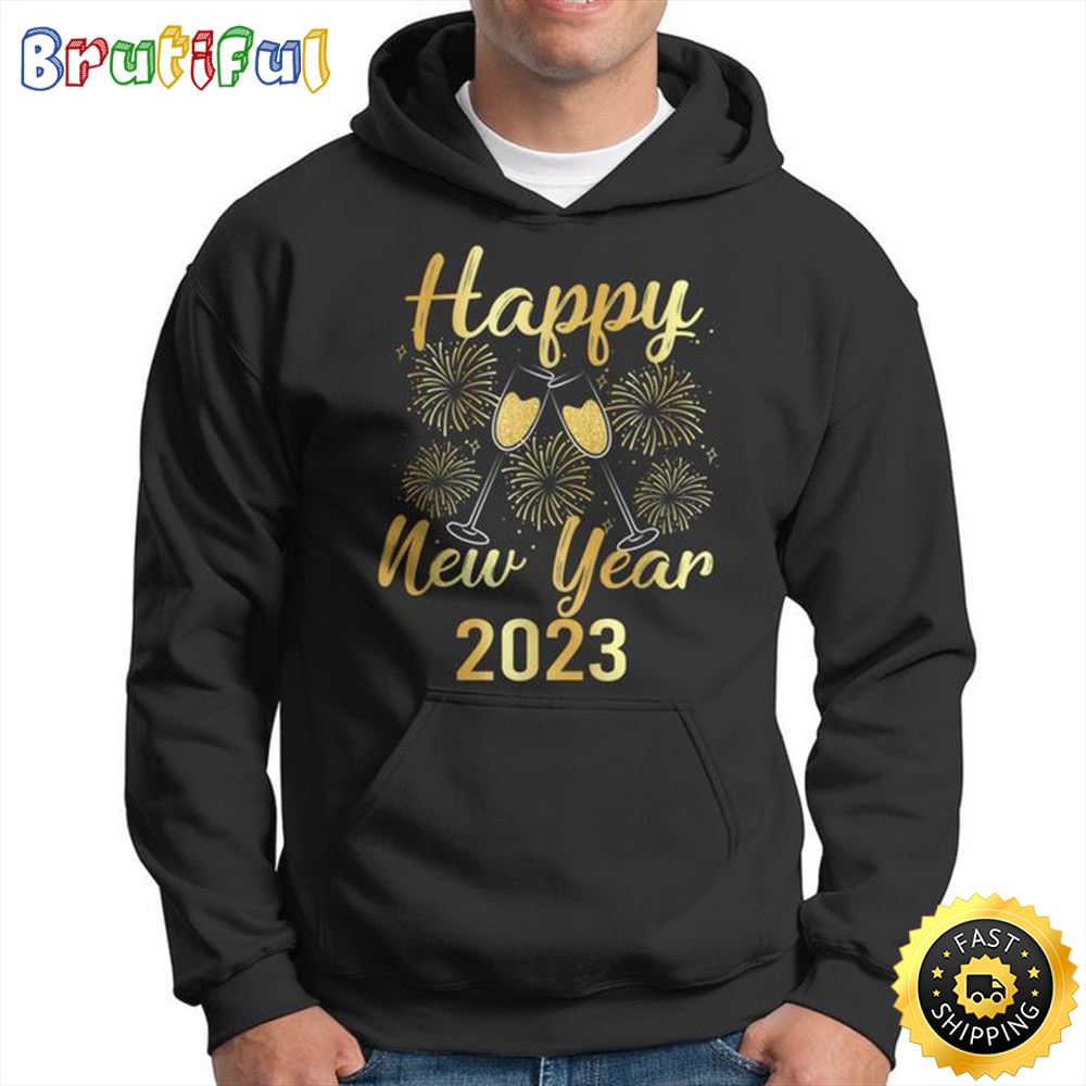 Happy New Year Nye Fireworks New Years Eve Party Champagne Unisex Basic T shirt 1