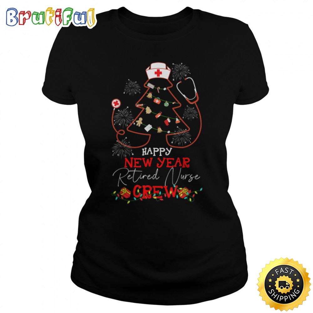 Happy New Year Retired Nurse Crew Reindeer Nurse Christmas Unisex Basic T shirt 1