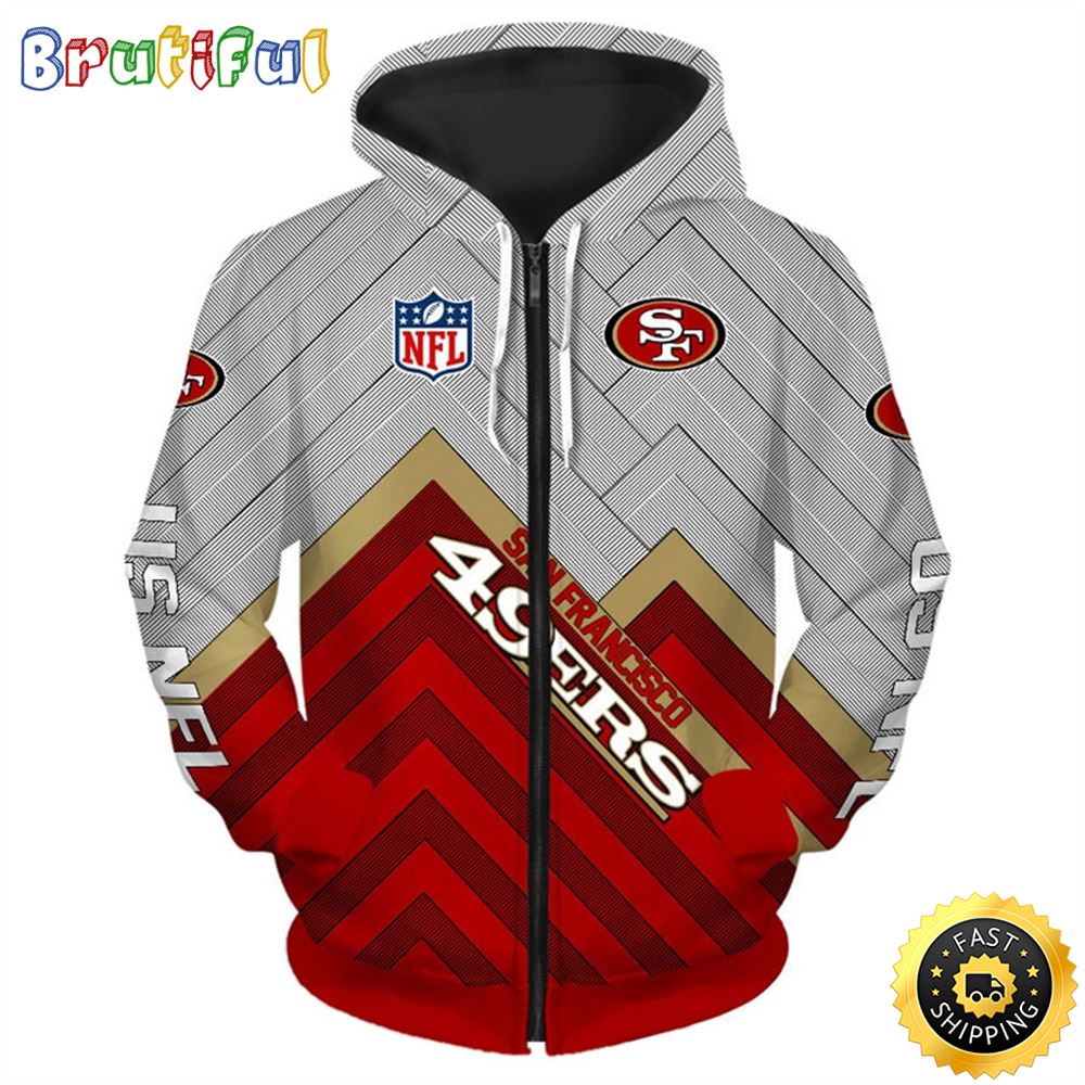 N.F.L.San Francisco 49ers Logos Official 49ers Team Colors 3d All Over Print Shirt