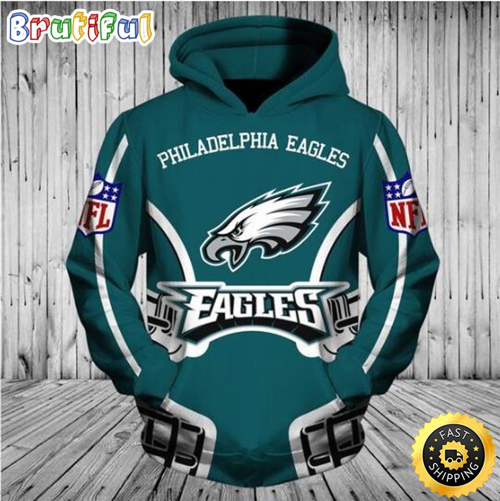 NFL.Philadelphia Eagles Eagles NFL Logo 3D Hoodie All Over Print Shirt