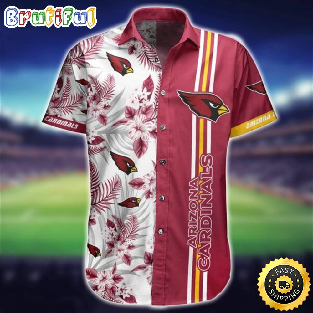 NFL Arizona Cardinals Red White Flower Hawaiian Shirt