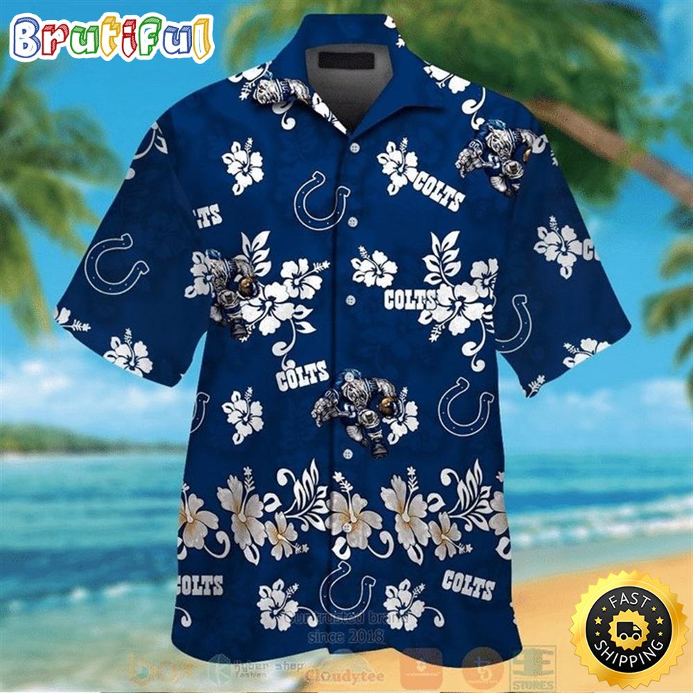 NFL Indianapolis Colts Mascot Blue NFL Football Hawaiian Shirt