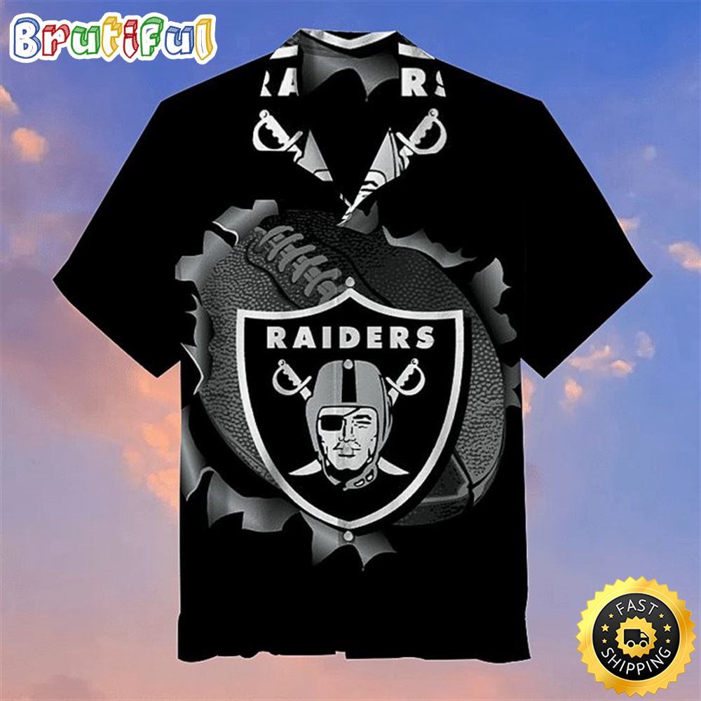 NFL Las Vegas Raiders Black NFL Football Summer Hawaiian Shirt