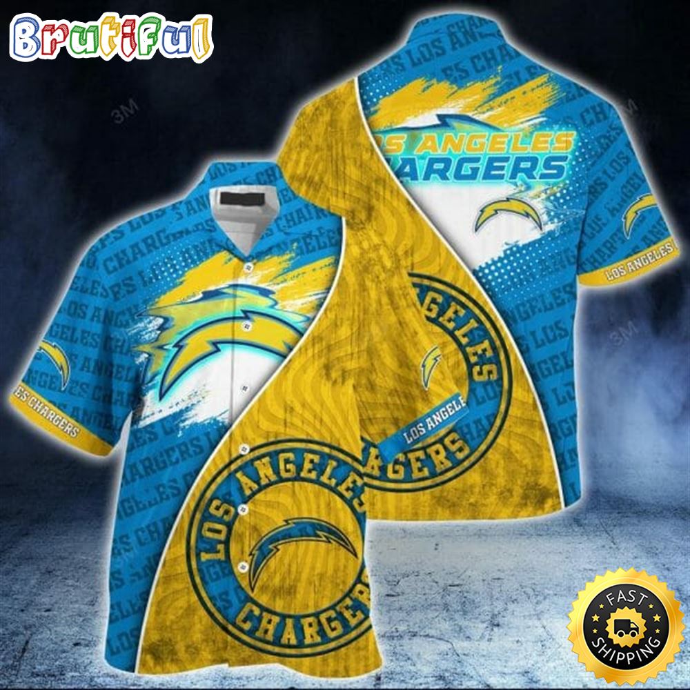 NFL Los Angeles Chargers Blue Gold Hawaiian Shirt