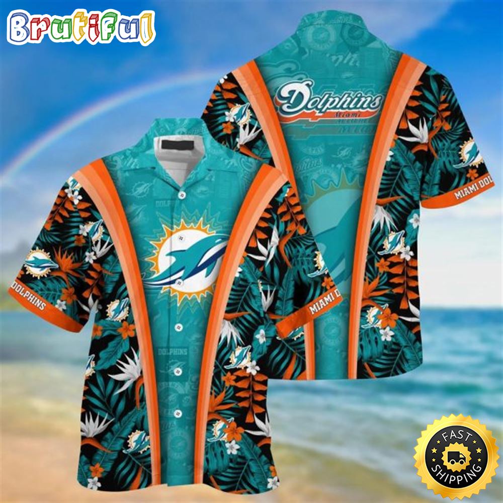 NFL Miami Dolphins Aqua Black Hawaiian Shirt