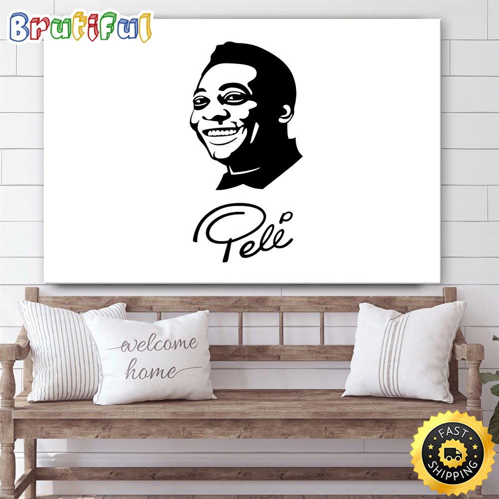 Pele Brazil Legend Number 10 Pele Hand Signed Canvas Poster