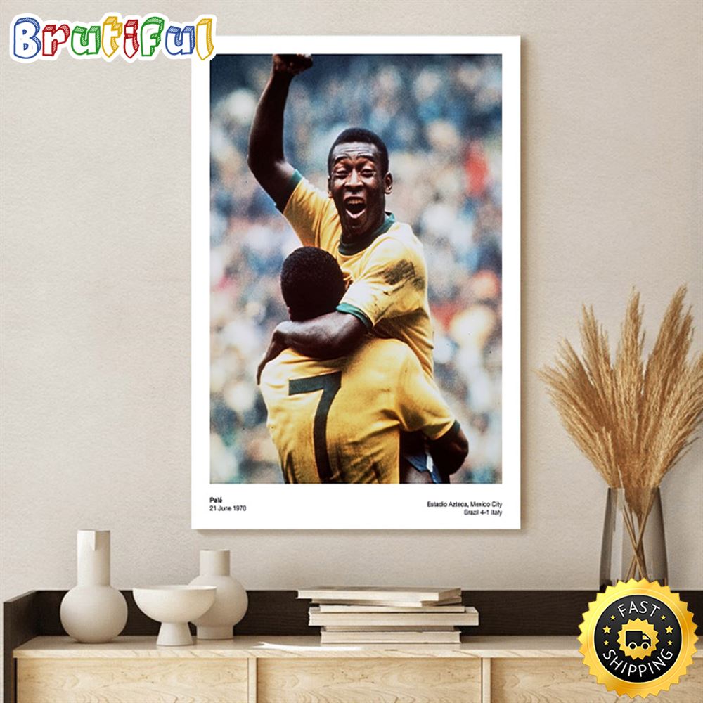 Pele Pop Art Print Vintage Canvas Poster
