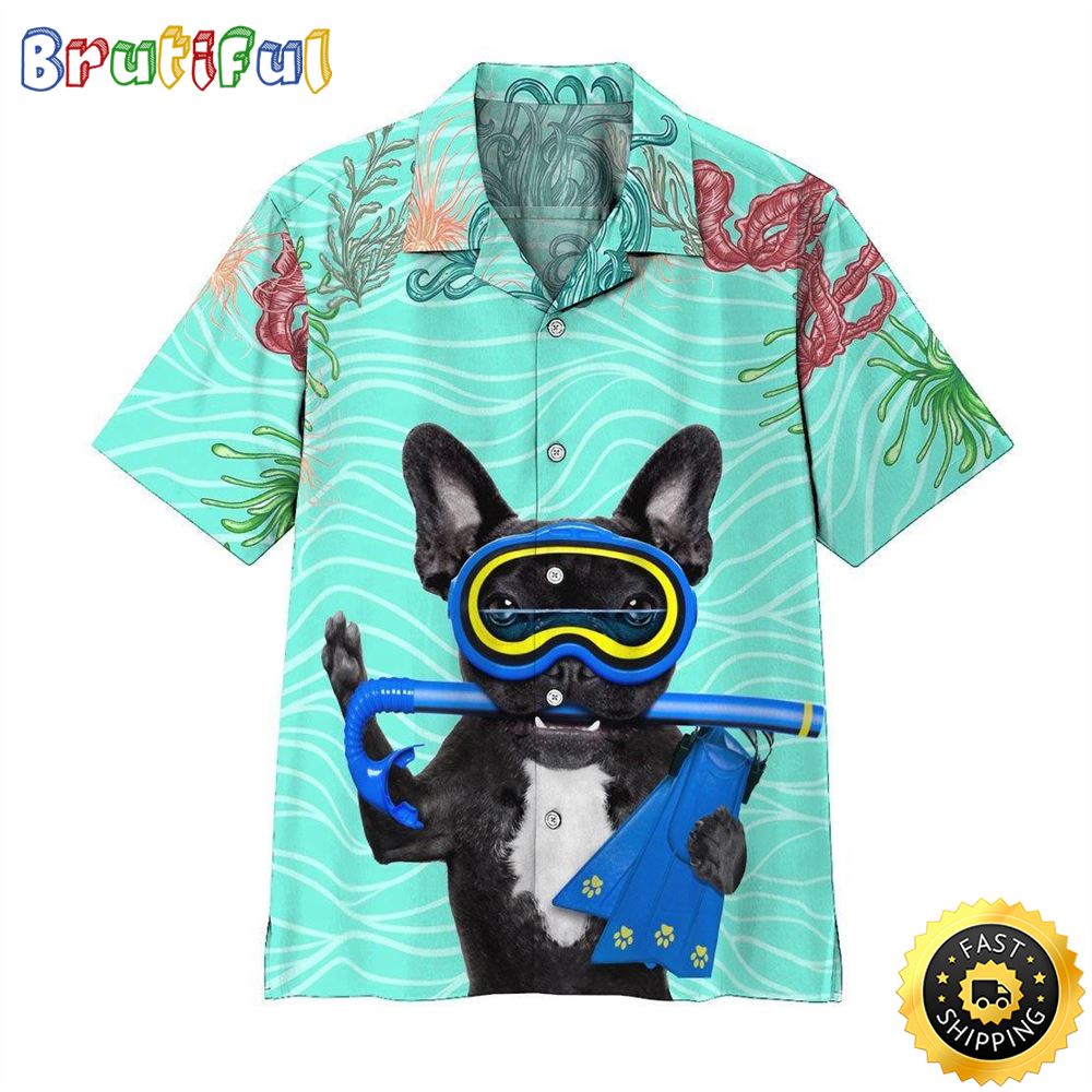 Scuba Diving French Bull Dog Hawaiian Shirt Mens Hawaiian Shirt Gifts For Dog Lovers 1