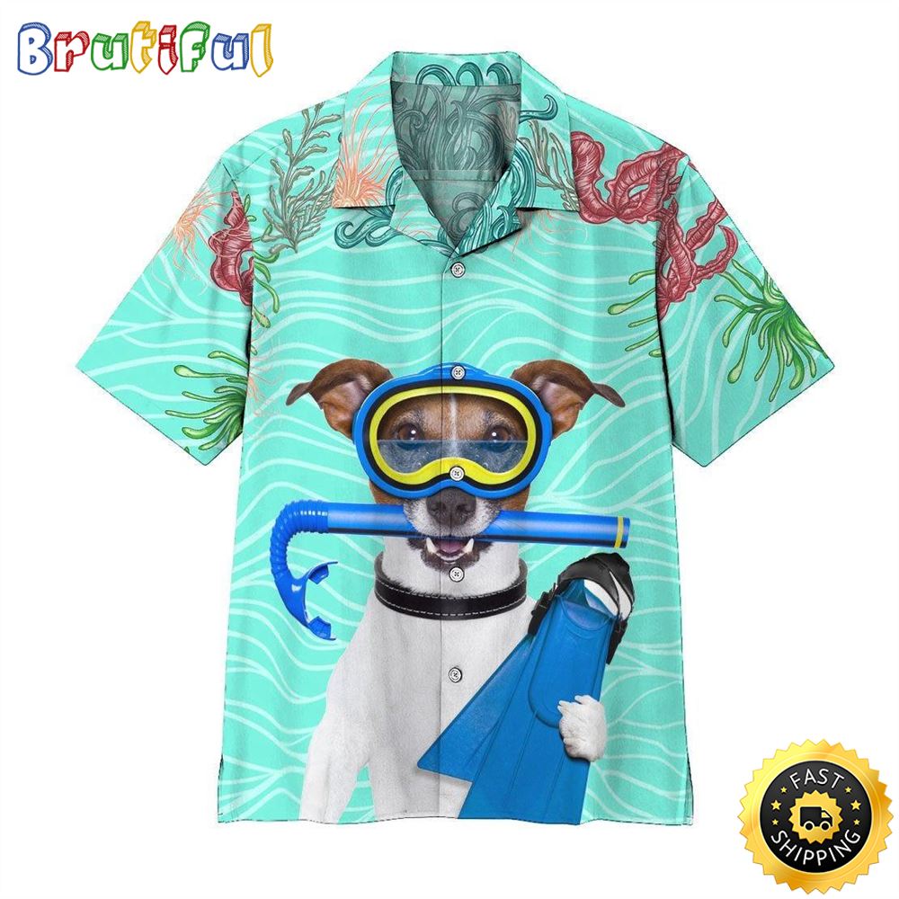 Scuba Diving Jack Russell Terrier Dog Hawaiian Shirt Mens Hawaiian Shirt Gifts For Dog Lovers 1