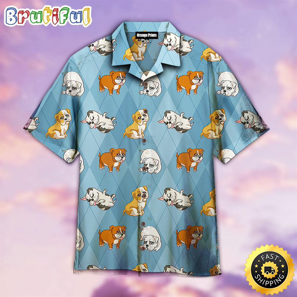 Silly English Bulldog Pattern Dog Hawaiian Shirt Mens Hawaiian Shirt Gifts For Dog Lovers 1